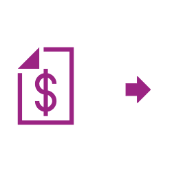 Invoice arrow icon purple