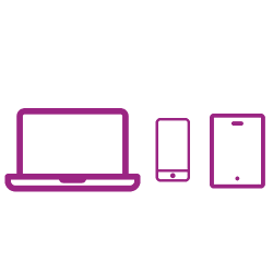 Laptop phone tablet icon purple