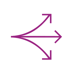 Three arrows icon violet