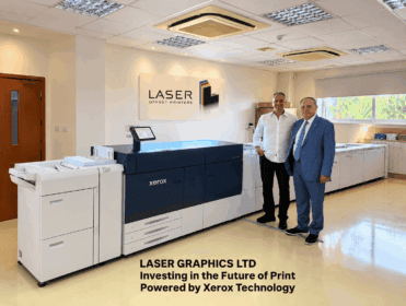 Laser Graphics team next to Xerox Proficio PX500 production press